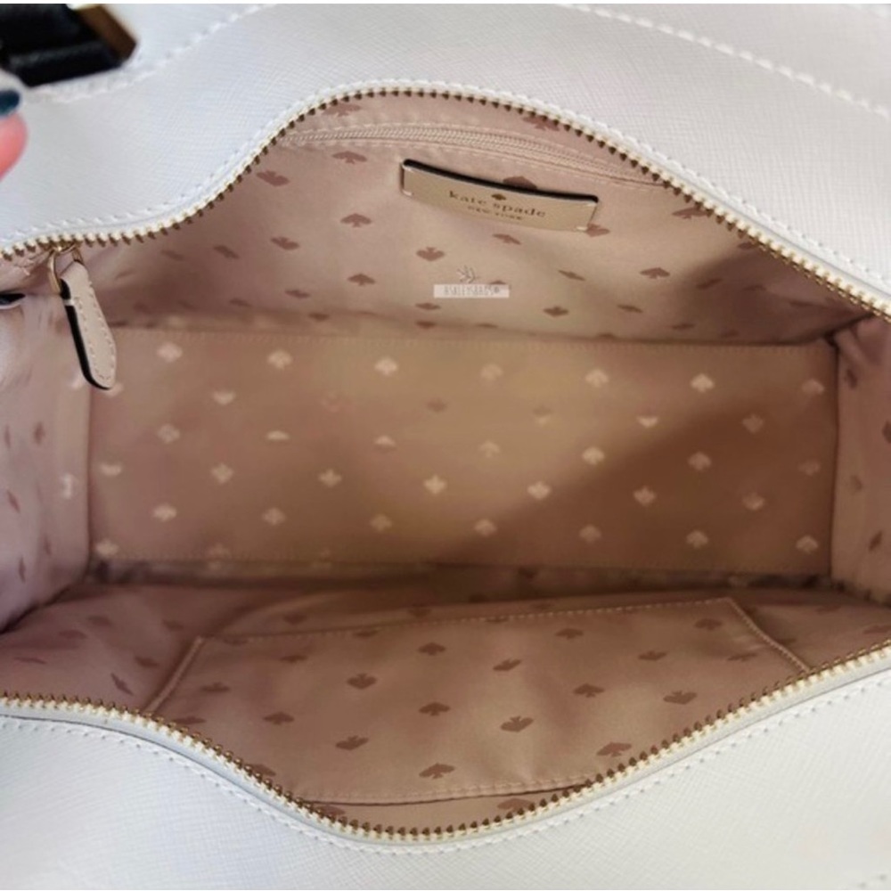 Kate Spade Staci Colorblock Large Satchel & Large Continental Wallet Warm Beige - Picture 9 of 16